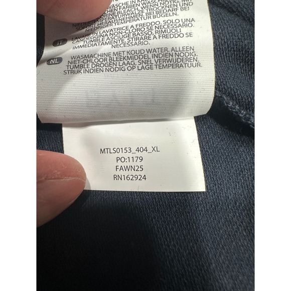 BYLT Signature Hooded Drop-Cut Long Sleeve Navy Shirt XL MTLS0153-404 NWT - Picture 8 of 12